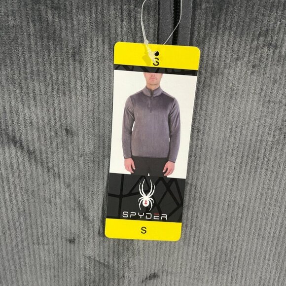 NEW Spyder Men's S Gray Quarter-Zip Pullover Polyester/Spandex Ribbed Sweatshirt - Picture 2 of 7